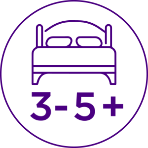 2-5+ bedrooms